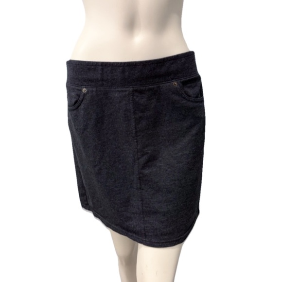 Z SUPPLY Women’s Dark Charcoal Mini Skirt Size L – Casual Lounge Pull-On Pockets - Picture 1 of 7